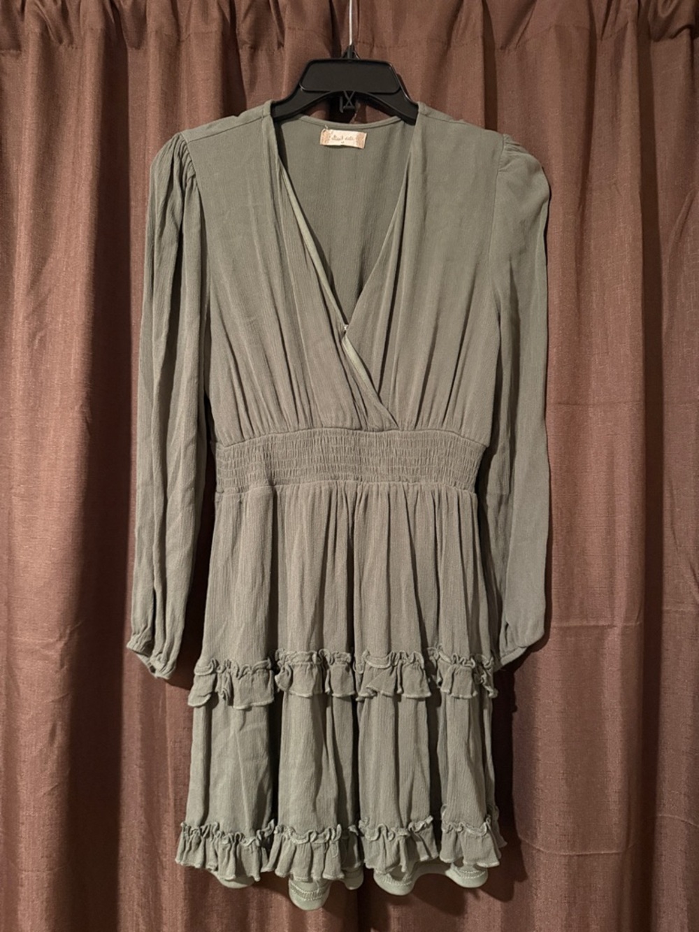 Altard State Green Ruffled Short Dress